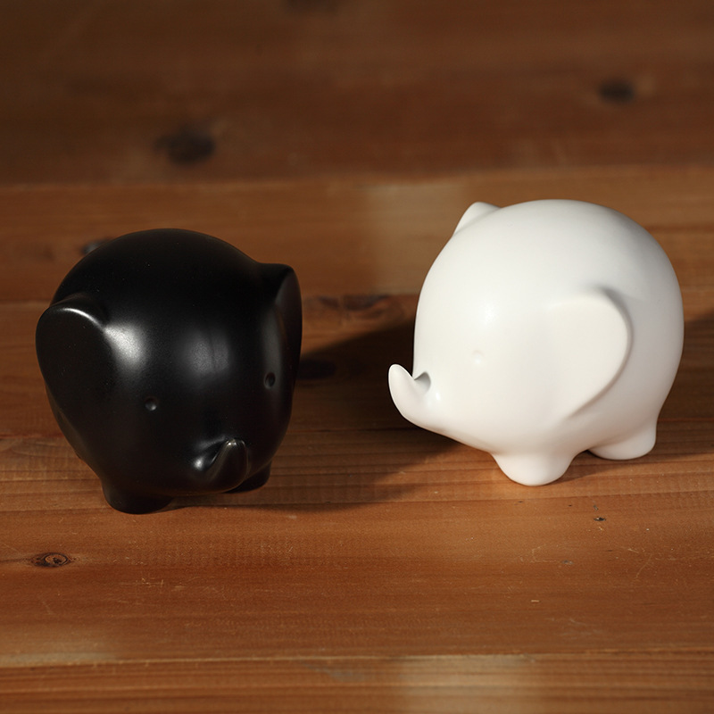 Creativo zakka cerámica elefante decoración artesanía de cerámica moderna decoración del hogar Decoración al por mayor