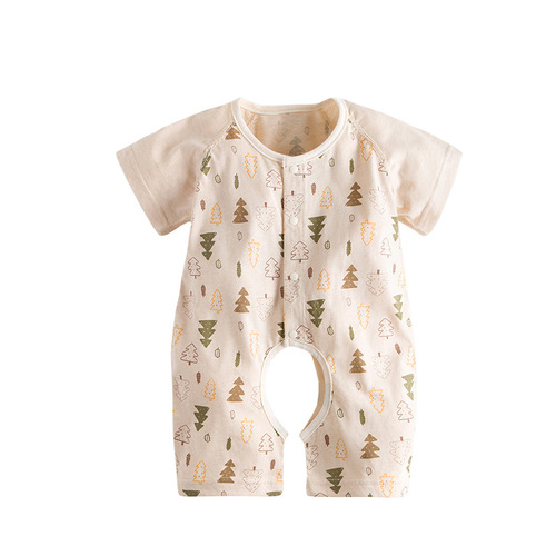 Baby clothing ins colorful cotton short-sleeved harem baby jumpsuit summer rompers cotton manufacturer supply