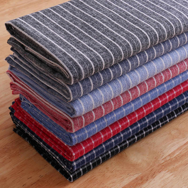 厂家批发 色织格子布 磨毛格子布 休闲时装衬衫箱包面料现货供应