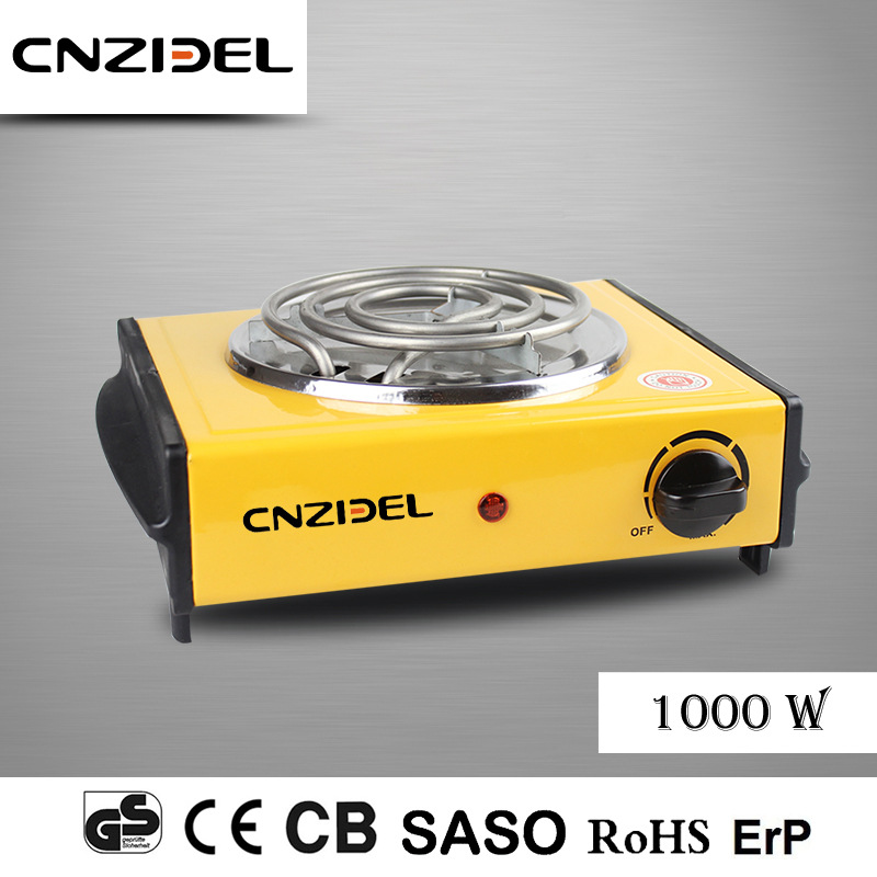 出口小家电电热炉黄色电热炉管式1000W瓦自动跳控温点碳炉