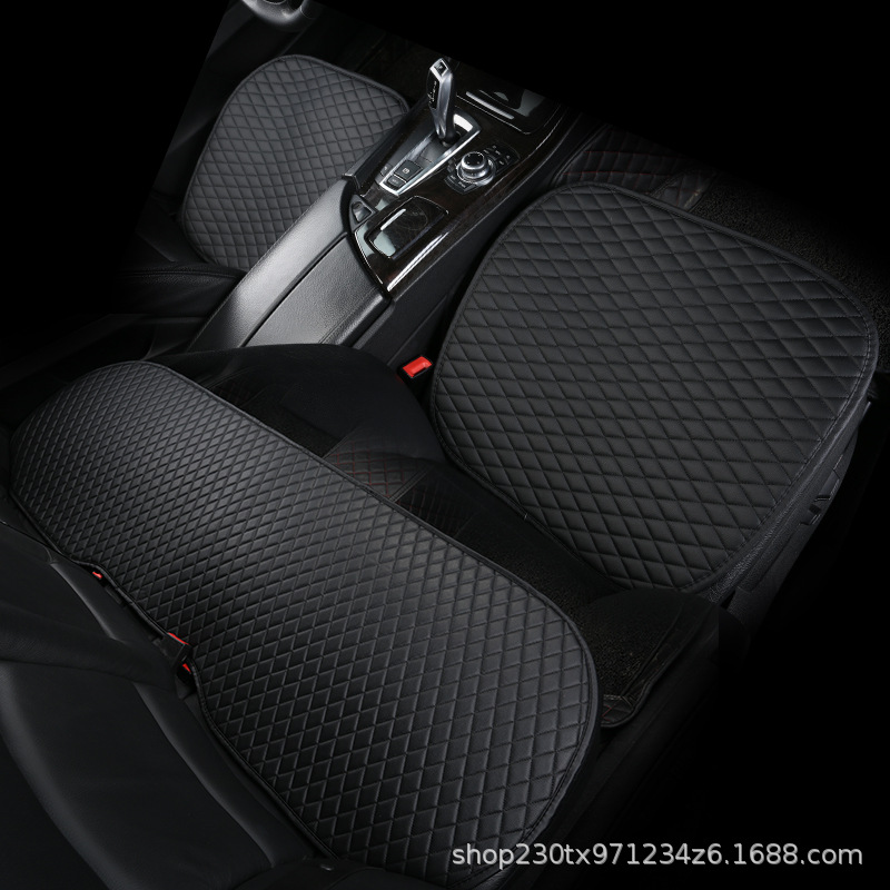 Universal Non-Slip Car Seat Cushion Rhombus Set Universal (Seat cushion, seat cover) - black