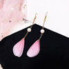 Retro shiffon earrings from pearl, Korean style, wholesale