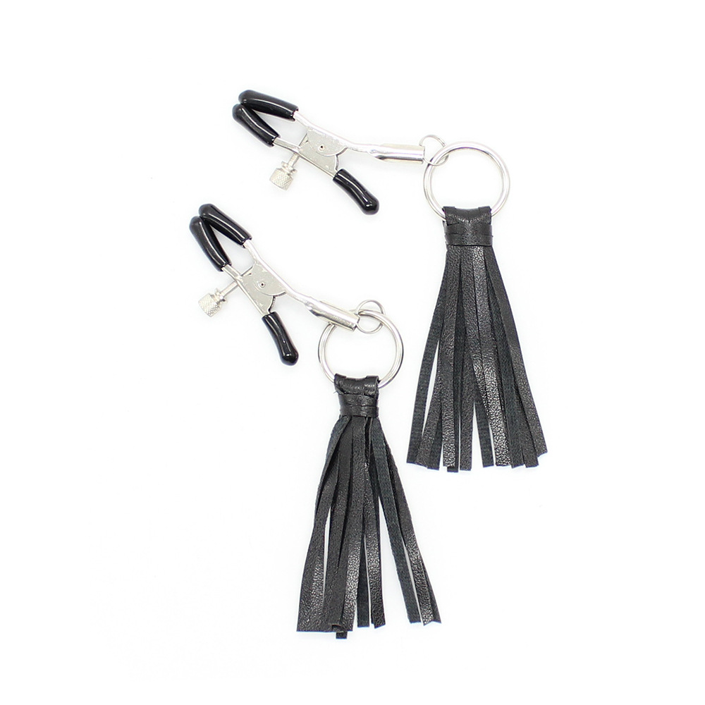Tienda de la fábrica juguetes sexuales juguetes adultos productos sexuales PU borla clip de mama juguetes alternativos vinculante clip
