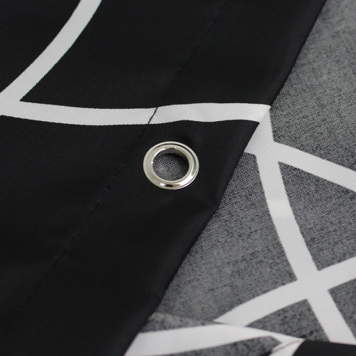 Cross-border E-commerce Supply Black Circle Shower Curtain Thick Waterproof Shower Curtain Polyester Shower Curtain Fabric Direct Manufacturer Supply