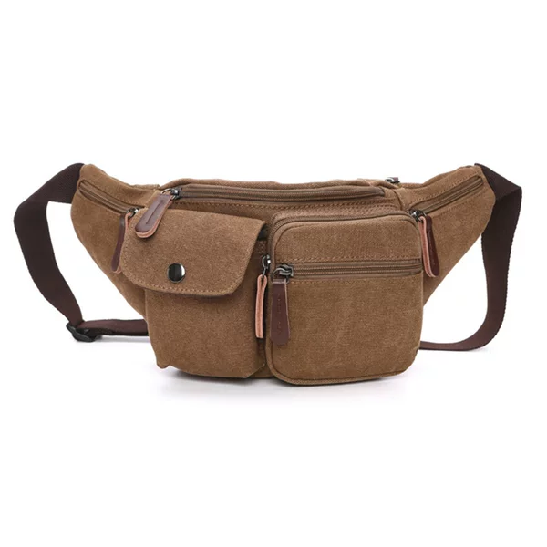 Wholesale from the Manufacturer: Fashionable Casual Waist Bag, Versatile Canvas Bag Suitable for Both Men and Women in Street Style