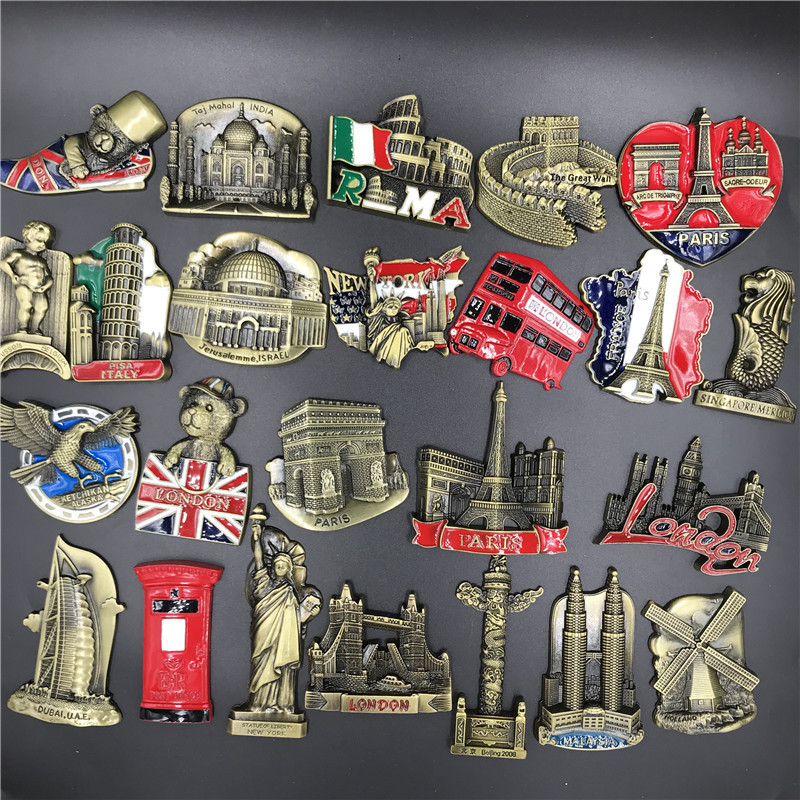 Metal Refrigerator Magnet Method, United States, Uk, Malaysia, Dubai, Belgium, India, Israel, New Stereo Magnetic Commemorative High-End Metal Refrigerator Magnet Method, United States, Uk, Malaysia, Dubai, Belgium, India, Israel, New Stereo Magnetic Commemorative High-End