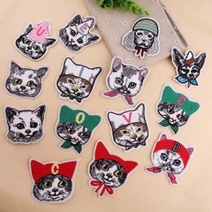 Embroidered patches with cute cartoon animals, letters, and hats for clothing decoration
