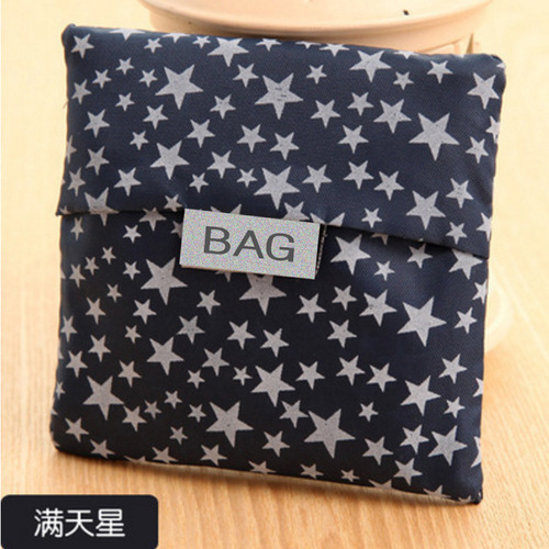 Fashion Square Eco-Friendly Shopping Bag Japanese Square Printed Oxford Cloth Foldable Shopping Bag bagcu