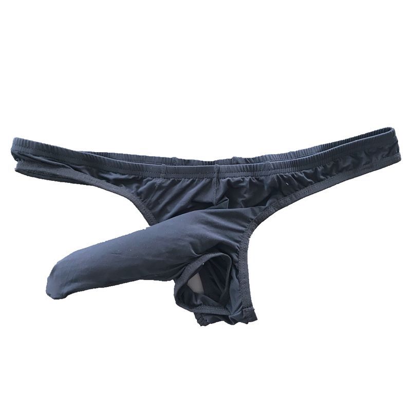 Men's Ice Silk Elephant Trunk Sexy and Interesting Jj Convex Exposed Egg Grabbing Egg Separation Thong T-String