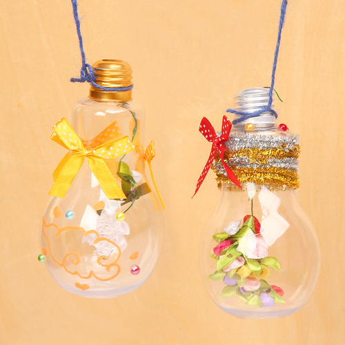 Plastic simulation light bulbs, indoor and outdoor corridor hangings, kindergarten aerial hangings, DIY handmade creative decorations