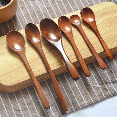 Creative wooden spoon small spoon with LOGO engraved Japanese style children's wooden spoon coffee spoon