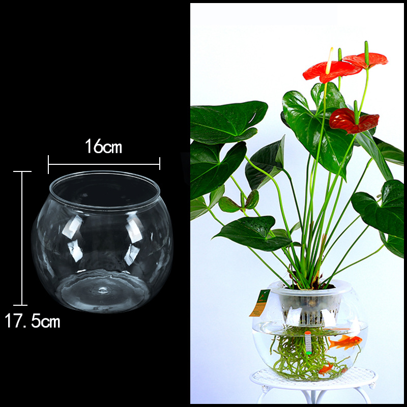 New Transparent Ball Vase Goldfish Tank Hydroponic Green Planting Plastic Container Desktop Simple Fashion Flower Pot Large Size