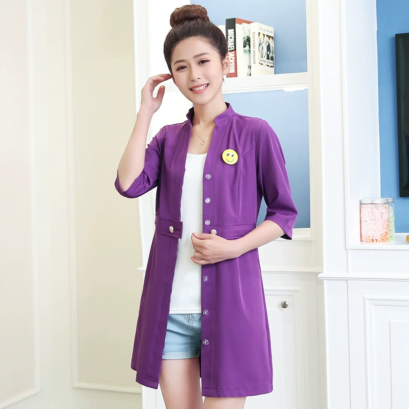 Новая летняя рабочая одежда для салонов красоты, Женская терапия для ног в Корейском стиле, ванна для ног, центры здоровья, одежда техника, платье косметолога