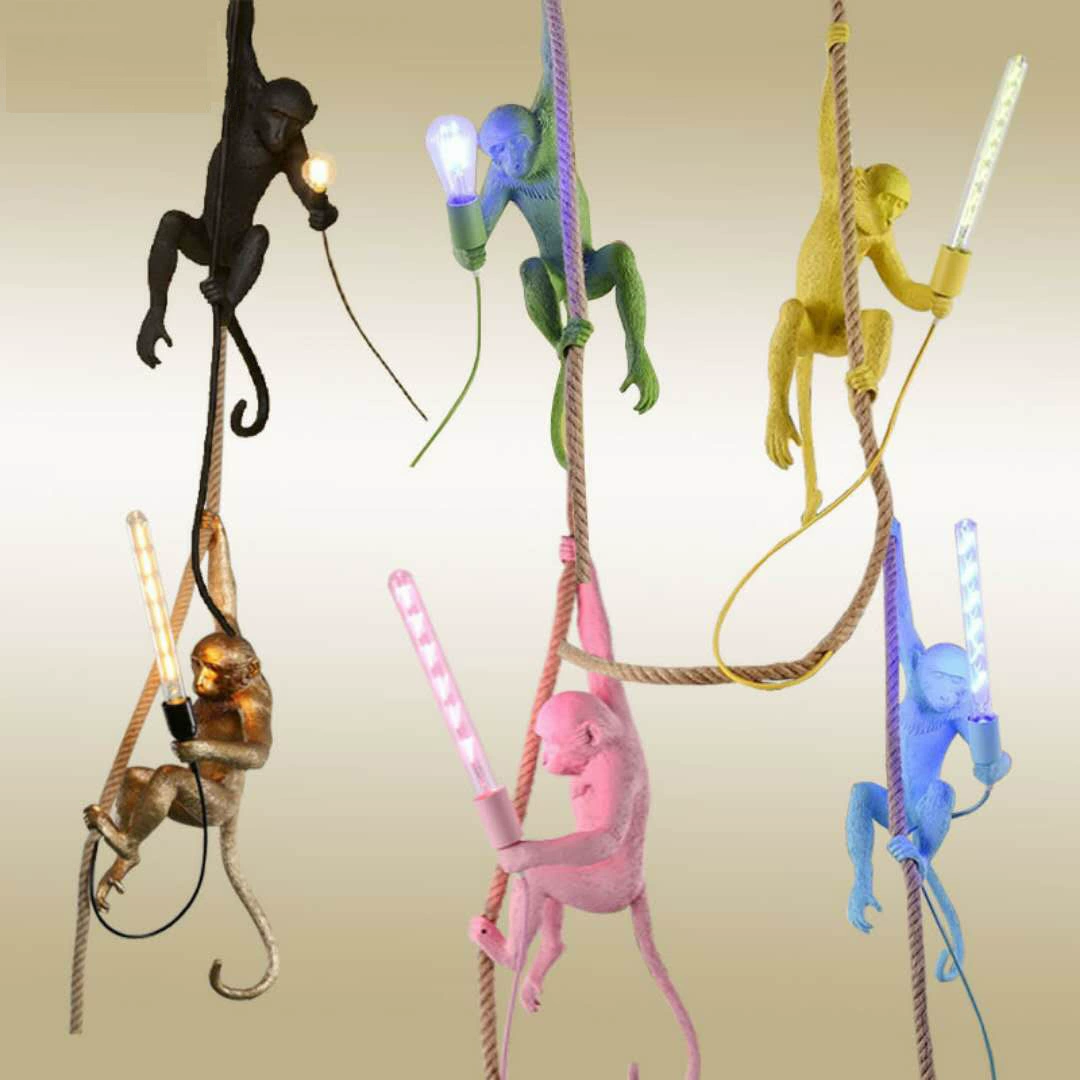 Cross -border source factory directly for monkey chandeliers industrial style Nordic chandelier restaurant decorative light resin lights