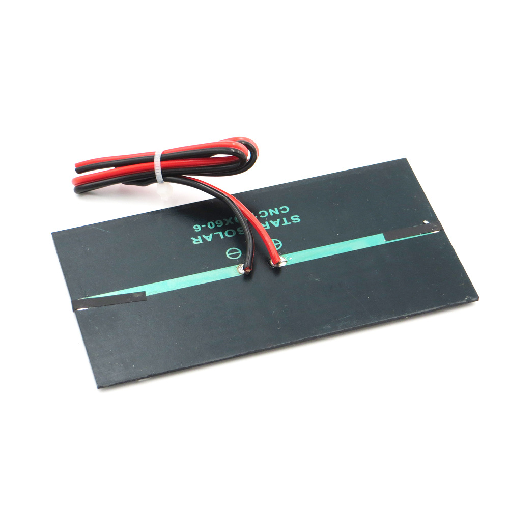 6V1W 太阳能发电滴胶小板+30CM红黑线 DIY制作太阳能板