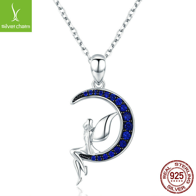 Verico's New Moon Fairy S925 White Golden-Plated Necklace, Fashionable and Popular Item Scn244