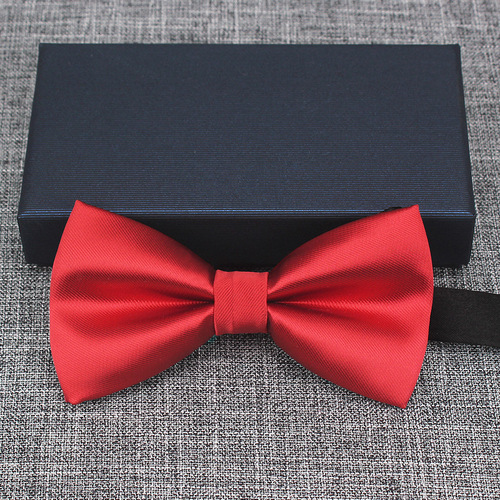 British Korean style men's bow tie, groomsmen's knot, wedding suit, formal shirt, burgundy black double layer bow for women