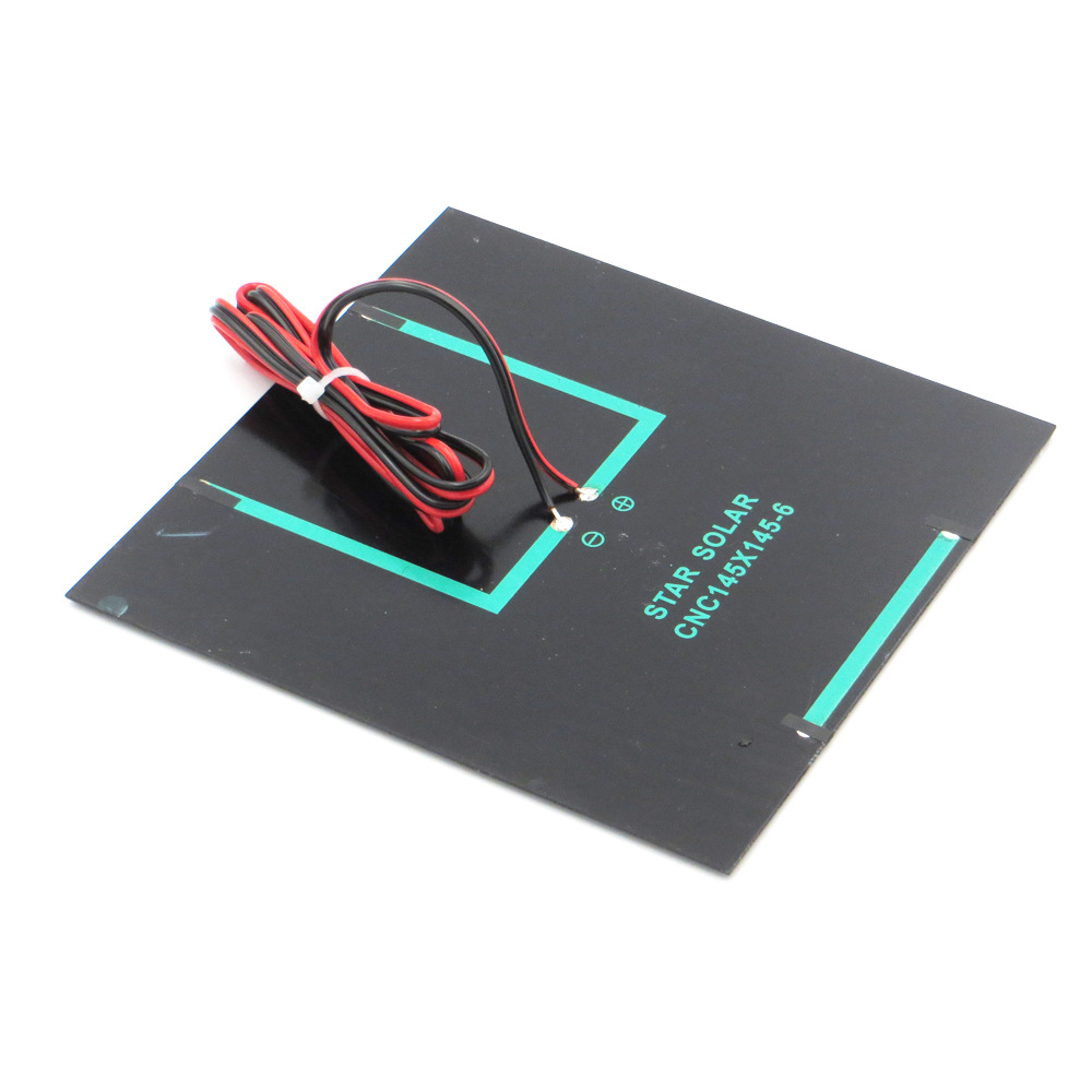 6V3W 太阳能发电滴胶小板+100CM红黑线 DIY制作太阳能板