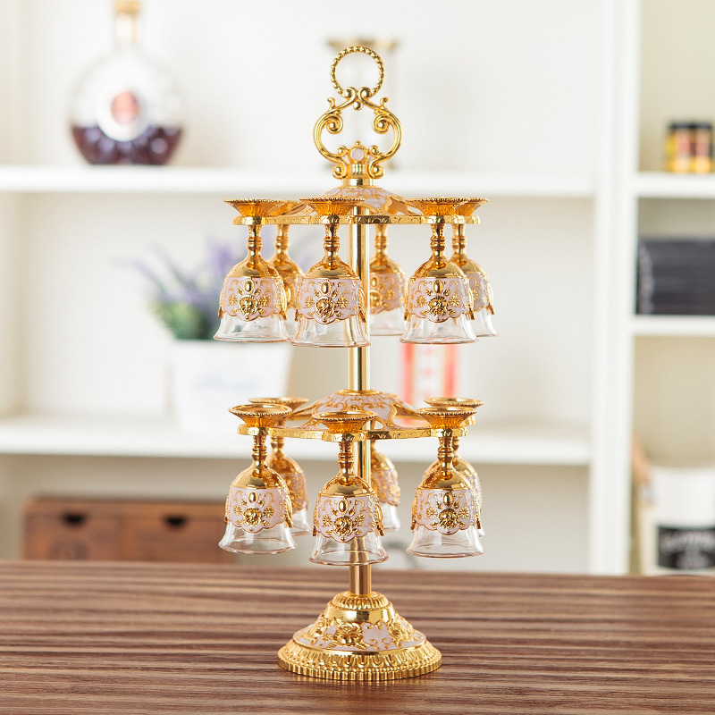 European-style creative wine cup holder upside down storage rack metal craft home decoration wine cabinet decoration Cup storage