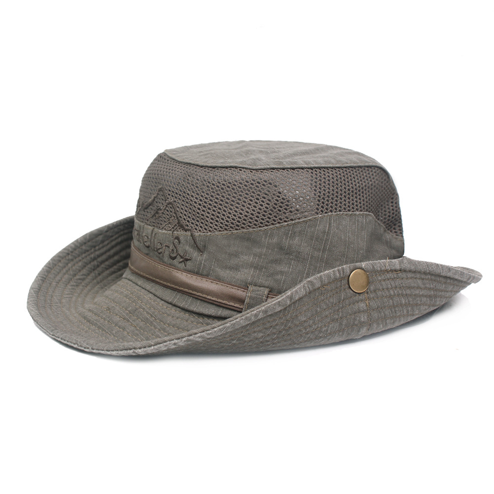 Baixiaoyuan pescador sombrero de pesca para hombre sombrero de sol al aire libre de verano sombrero de malla de algodón sombrero de Montañismo femenino