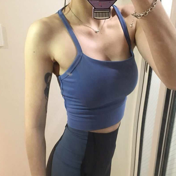 2018 nuevo Yoga Chaleco de las mujeres belleza espalda con almohadilla en el pecho estómago superior cintura alta deportes al aire libre fitness Sling