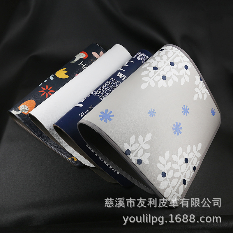 新款各种图案厨房地垫革 浴室防滑地垫PVC发泡皮人造革批发