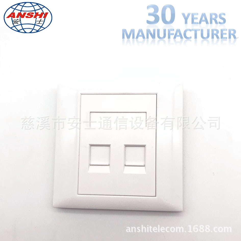 工厂直销 86型网络面板 双口 电话网络插座信息面板电话语音面板