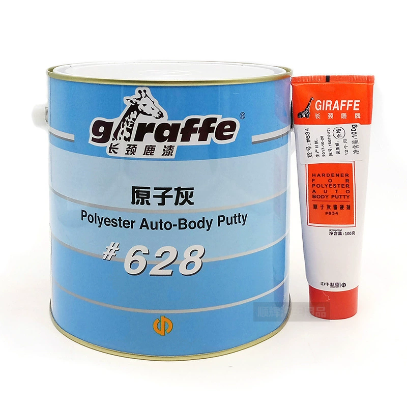 Промышленная шпаклевка 628 жирафа, средство для отверждения автомобильных шпатлевок, металлическая мебель, деревообработка, ремонт, наполнение почвы, 4 кг