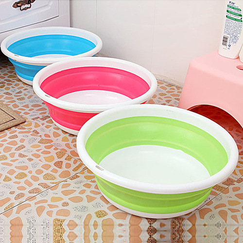 Creative foldable washbasin high quality PP soft plastic washbasin outdoor portable travel folding basin factory wholesale