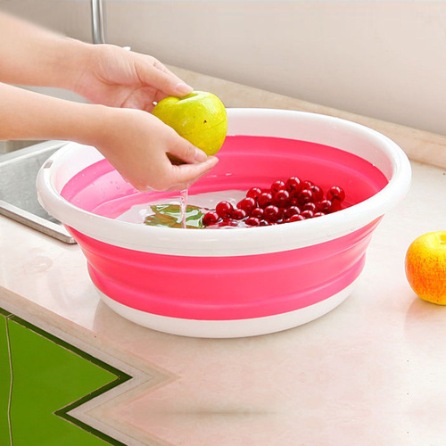 Creative foldable washbasin high quality PP soft plastic washbasin outdoor portable travel folding basin factory wholesale