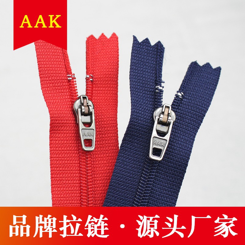 AAK批发现货牛仔裤洗水裤西裤休闲裤3.5号尼龙闭尾金属弹簧头拉链