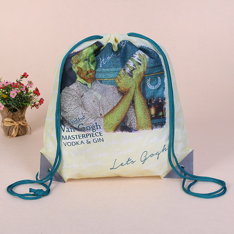 源头工厂定制牛津布束口袋210涤纶袋 赛事马拉松双肩包订做收纳袋