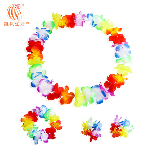 Kai Feng Party Children's Day Colorful Garland Four-piece Set Adult Style Seaside Beach Hawaiian Grass Skirt Accessories
