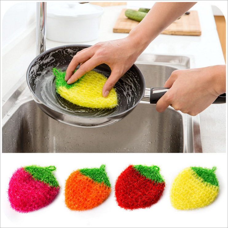 South Korea cute strawberry fruit rag dish towel acrylic polyester yarn hand crocheted dish cloth scouring pad South Korea cute strawberry fruit rag dish towel acrylic polyester yarn hand crocheted dish cloth scouring pad