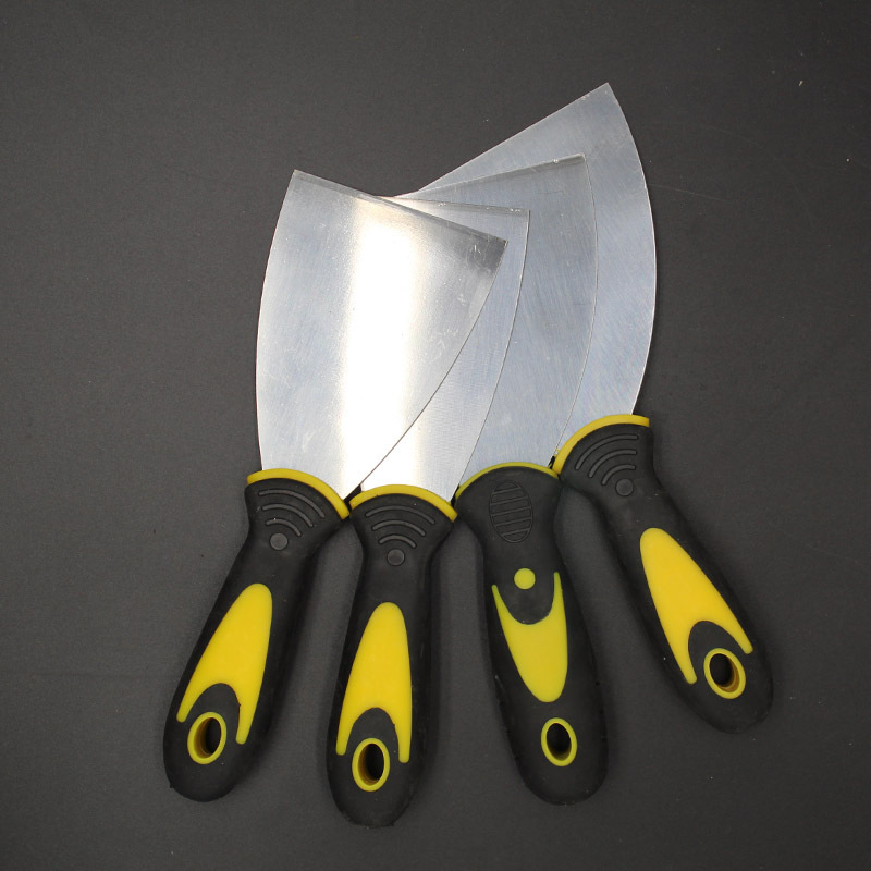 Espátula de acero inoxidable con mango de plástico, espátula de acero al carbono para raspar paredes, espátula para pintar, pala para limpiar pintura.
