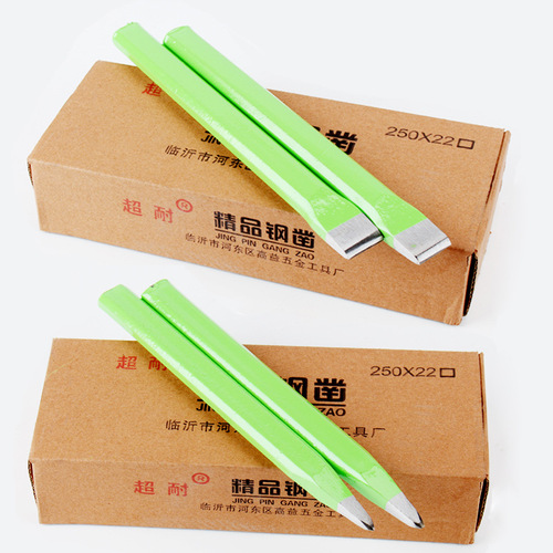 Green flat front steel chisel 200/250/300/350 construction pointed flat iron chisel steel chisel masonry chisel