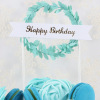 Copyright cake decorative plug -in Mori Green Leaf Blue Powder Birthday Party Decoration Mori Dessert Cake Account