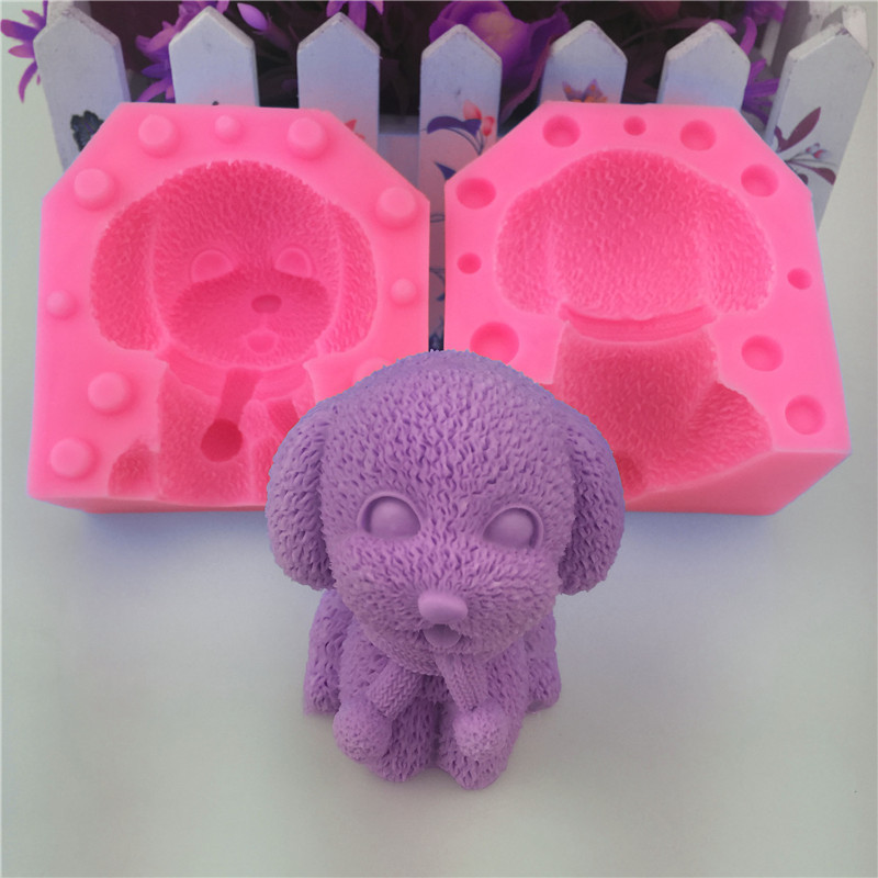 网红狗犬造型萌系小狗狗翻糖液态硅胶模具冰激凌慕斯模具烘焙蛋糕