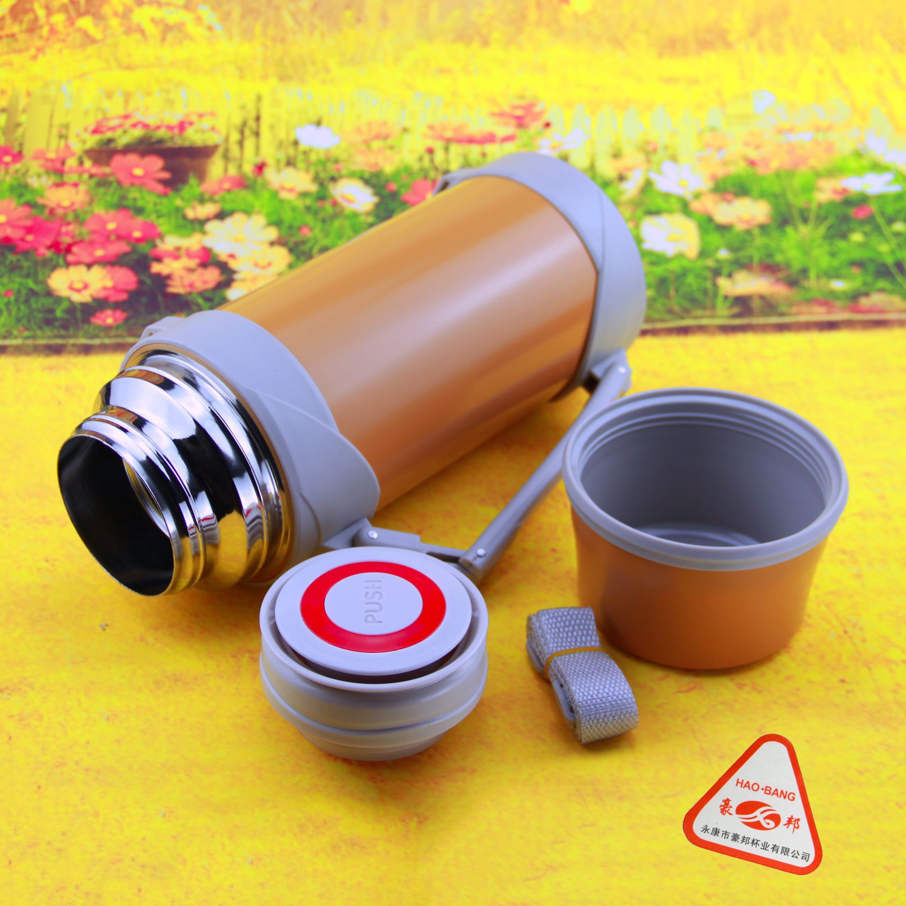 Popular coche de viaje camping deportes montañismo portátil olla térmica gran capacidad Sling 1.8L Acero inoxidable botella agua fría