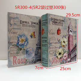 新品 大7寸过塑300张影楼相册 西欧风景相册 影集 影楼5R过胶影集