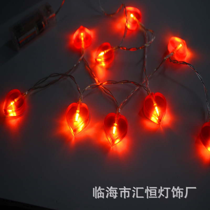 Customized Fairy Lights Led Battery String Lights Red Heart-Shaped String Lights Christmas Holiday Star Bedroom Decoration Lights