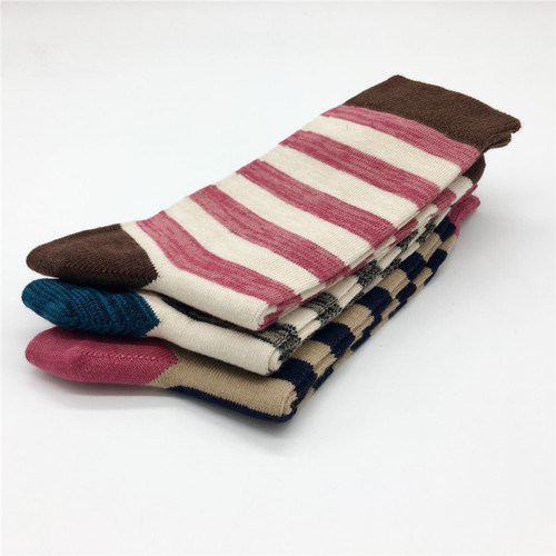 Spring and Autumn New Style Japanese Wide Striped Casual Mid-length Men's and Women's Socks Cotton Socks Couple's Trendy Socks Cotton Socks