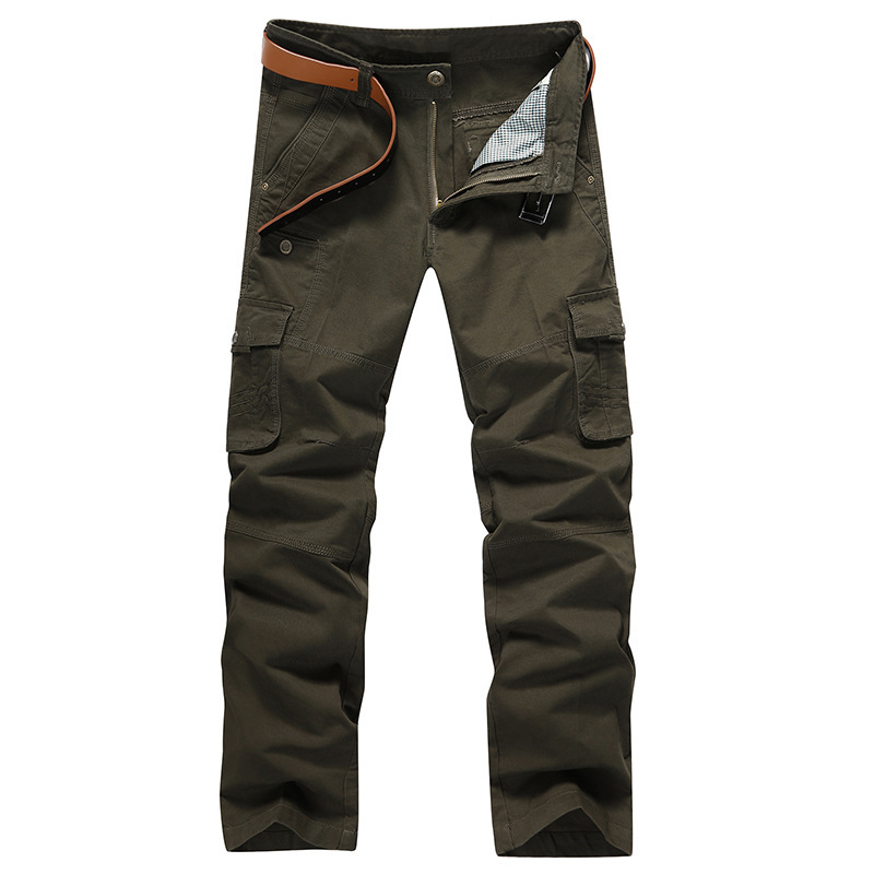 Men's Casual Military Pants Multi-Pocket Workwear Sports Large Extra Large Plus Size Loose Cotton Wear-Resistant Long Pants