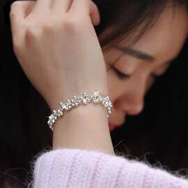 葡萄手链百搭时尚气质手链圆珠串珠手链圆环女韩版银手饰品批发