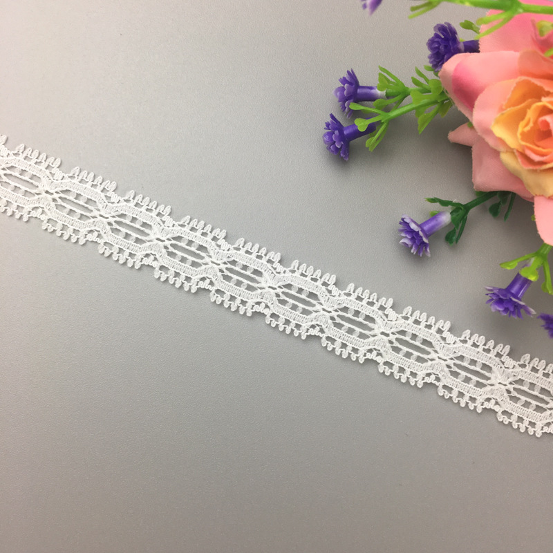 现货供应1.6CM尼龙双牙花边蕾丝现货供应免费取样 手感柔软