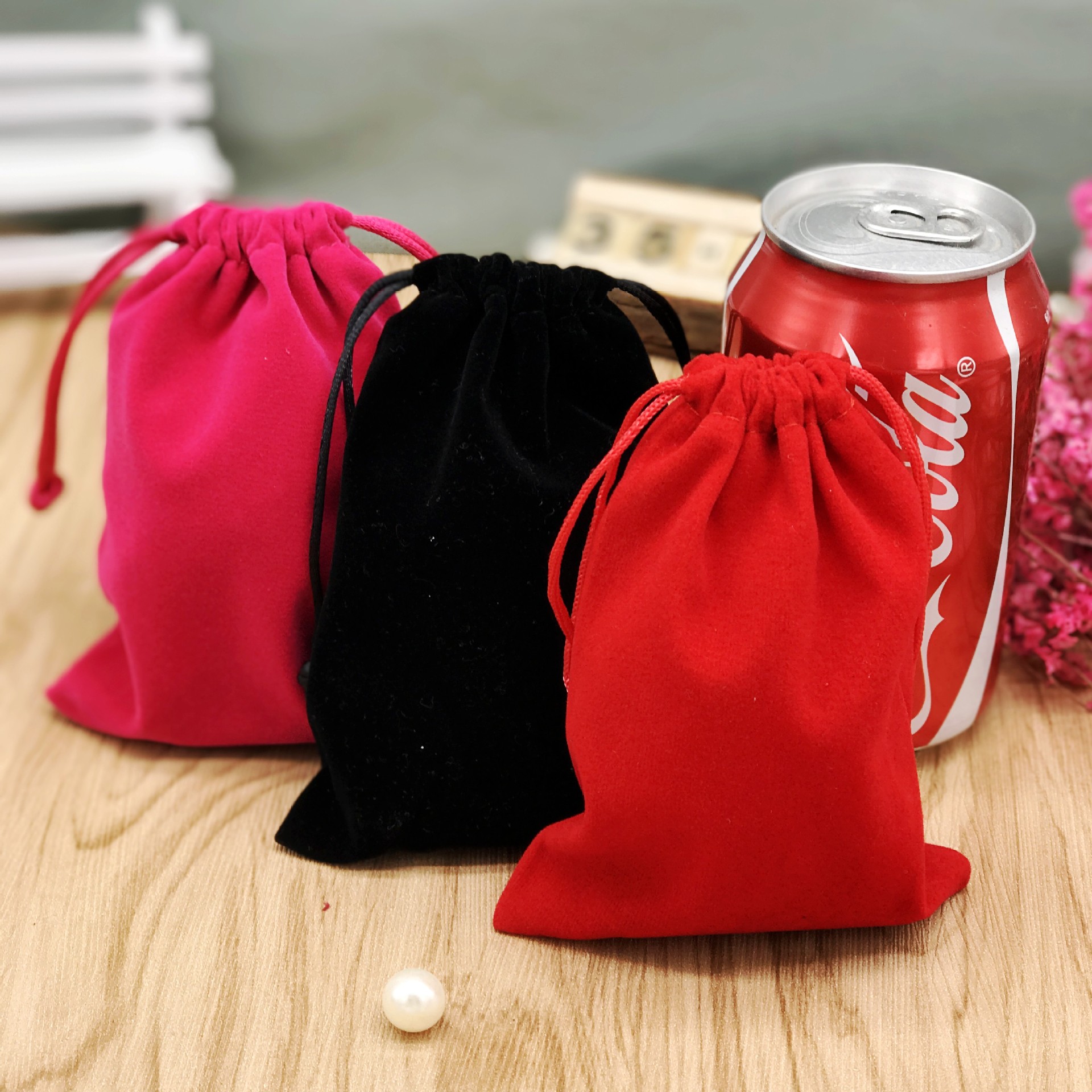 束口绒布袋 环保绒布珠宝首饰袋 束口饰品袋10*14cm