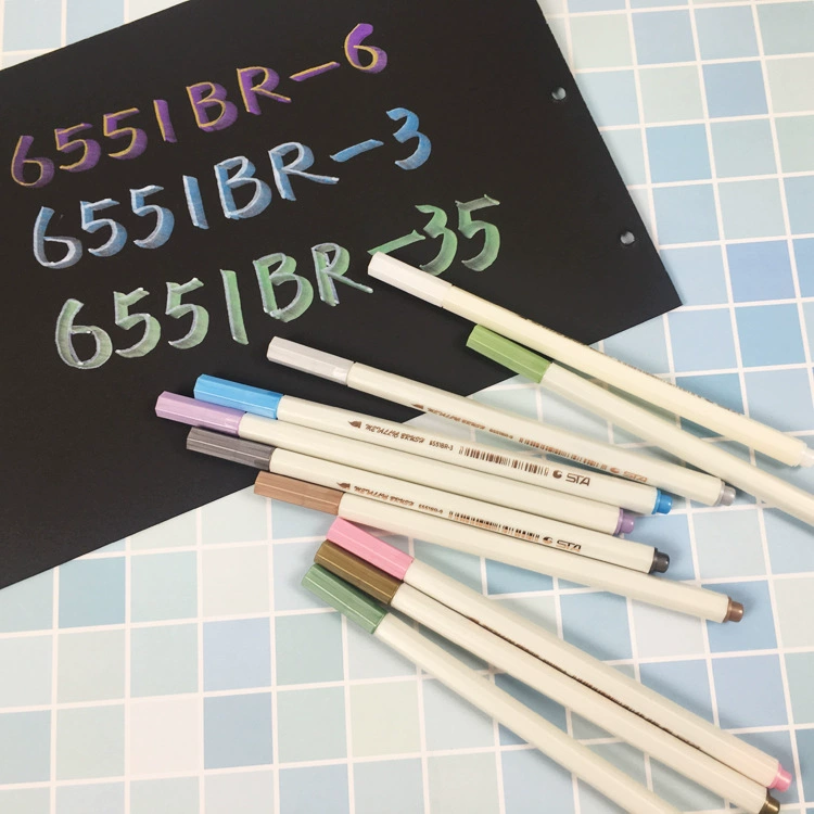 Starsta6551brush кисть металлическая ручка для краски 10 цветов перламутровый цветной маркер ручка для граффити