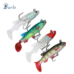 T-tail bait 9cm 14g bionic bait fish bait wholesale fake bait double hook package lead fish with weighted soft bait five-color artificial bait