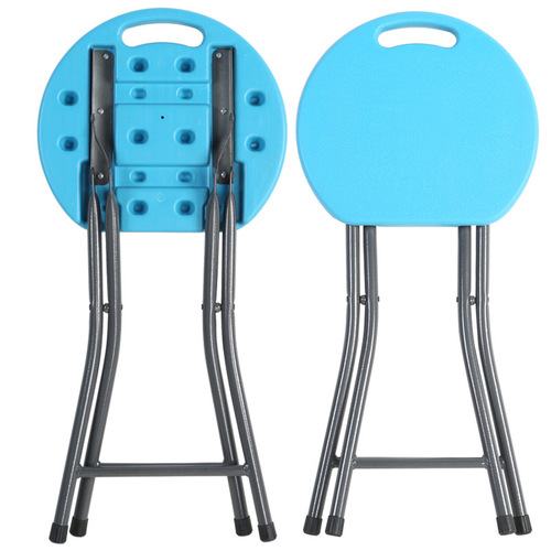 Portable Plastic Folding Stool for Night Market Stalls, Household Thick Dining Stool, Outdoor Bench, Simple Round Stool, Wholesale