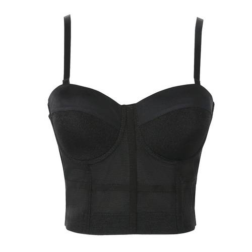 Manufacturer of elastic mesh underwear for outer wear, body shaping yoga dance bra with chest pads, kaka beauty back camisole